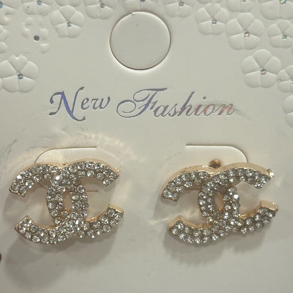 Elegant Gold and Silver Crystal Earrings